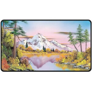Ultra Pro Bob Ross Mighty Mountain Lake Black Stitched Playmat