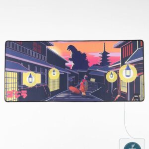Godzilla Oversized Mousepad Japanese Godzilla Skyline